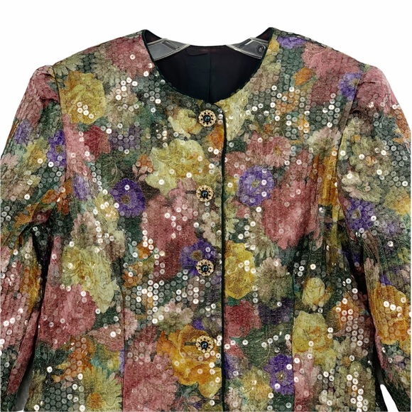Vintage Sequins Floral Blazer - Picture 2 of 15